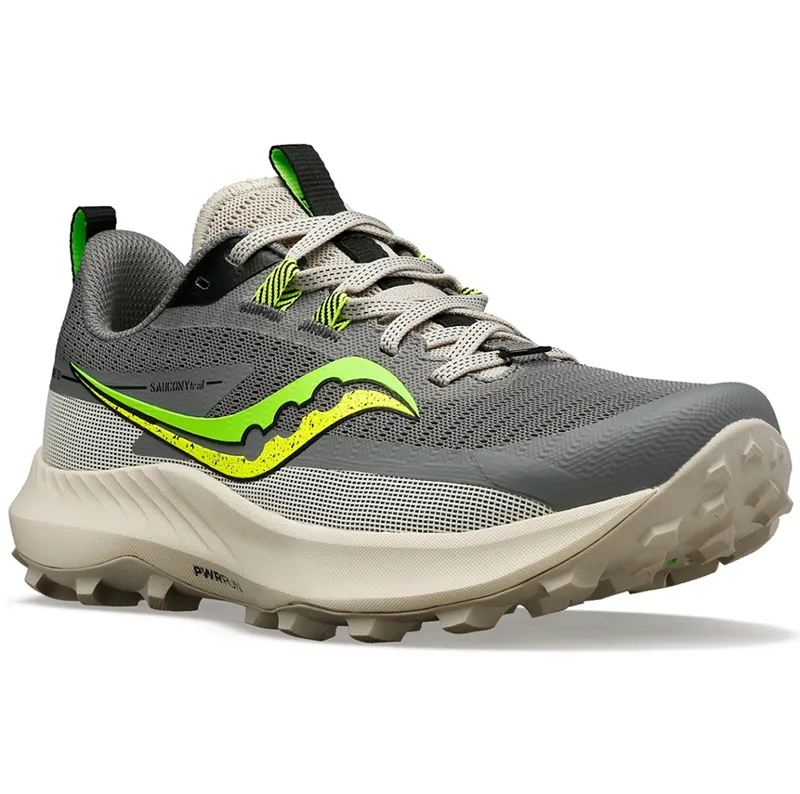 Saucony Men's Peregrine 13 Gravel/Slime-2